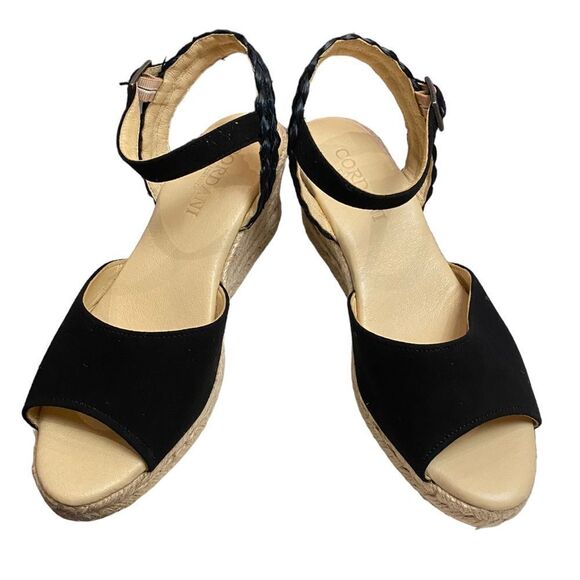CORDANI Eva Women's Black Suede Espadrille Wedge Sandals 39 8.5 - Picture 3 of 6